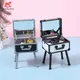 1Set 1:12 Dollhouse Miniature Makeup Box Makeup Mirror Model Home Scene Decoration Doll Pretend Play