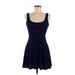 Forever 21 Casual Dress - Mini Scoop Neck Sleeveless: Blue Print Dresses - Women's Size Medium