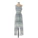 Sanctuary Casual Dress - High/Low: Blue Print Dresses - Women's Size X-Small