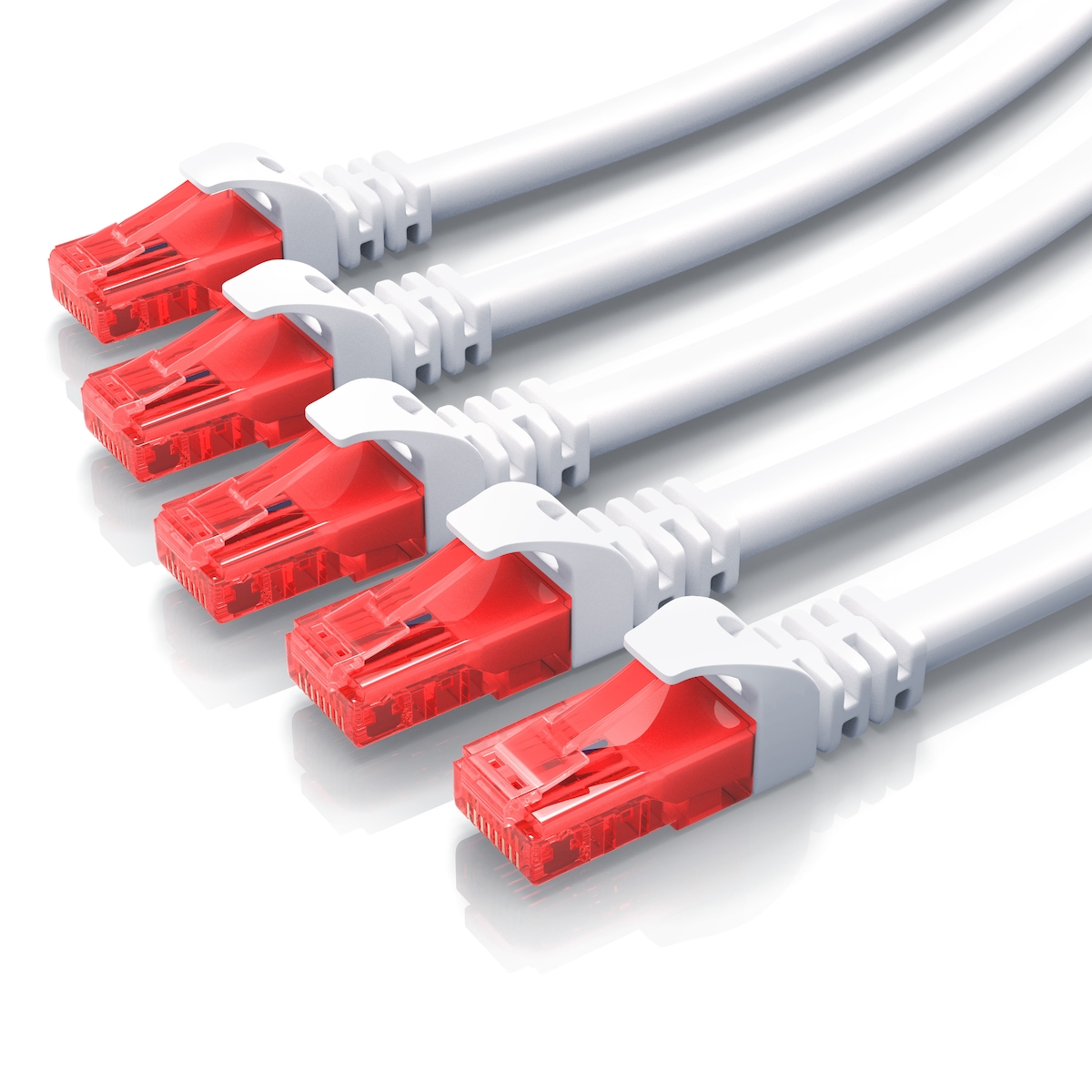 CSL 5x Cat 6 Gigabit Ethernet LAN Kabel - mehrfach geschirmt - UTP Gigabit - 1000 Mbit/s - Patchkabel - Netzwerkkabel - 0,25m Image