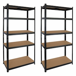 Pack 2 Regale modulare schwarze mit 5 verstellbaren Regalen 180 x 90 x 40 cm 875 kg 7house Image