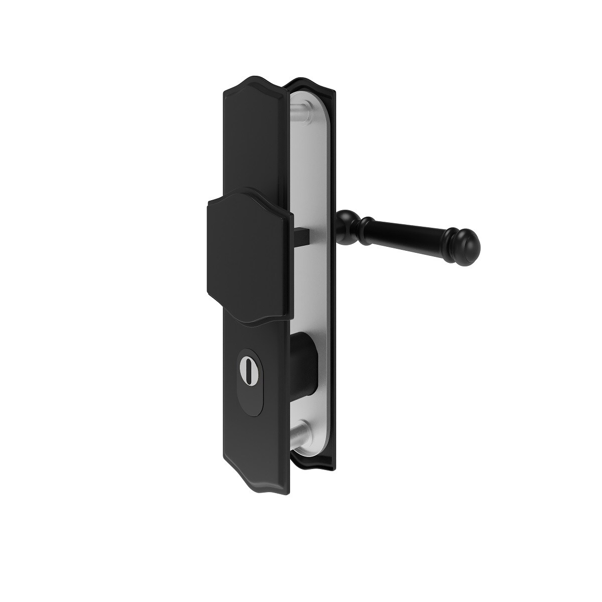 MS Beschläge Sicherheits-Türdrücker Messing Schutzbeschlag Griffplatte / Drücker DIN 8/72 Image