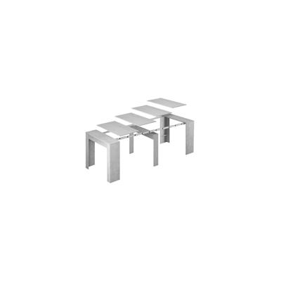 Dmora Konsolentisch Compton, Ausziehbarer Esstisch, Tisch mit Mehrzweckverlängerungen, 51/237x90h78 cm, Beton
