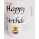 Happy Birthday Mug 500 ml Fine Bone China Large Latte Birthday Cake Cup Hand Decorated UK