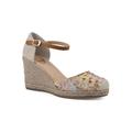 Wide Width Women's White Mountain Mamba Espadrilles by White Mountain in Natural Multi Fabric (Size 8 W)