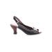 Naya Heels: Pumps Chunky Heel Cocktail Black Solid Shoes - Women's Size 10 - Peep Toe