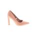 A New Day Heels: Pumps Chunky Heel Minimalist Pink Solid Shoes - Women's Size 9 1/2 - Pointed Toe