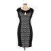 Connected Apparel Cocktail Dress - Party: Black Print Dresses - Women's Size 12