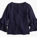 J. Crew Tops | J. Crew Women’s Size 0 Tiered Bell-Sleeve Top In Drapey Crepe / Style H2197 | Color: Blue | Size: 0