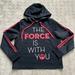 Disney Shirts | Disney Parks Star Wars The Force Is With You Quilted Hoodie Sweatshirt Size L | Color: Black/Red | Size: L