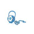 ROBERTO GIANNOTTI Baby Pacifier Set In Blue Plastic With Silver Plate With Angel,Four Leaf Clover Heart,Star And Sun Enameled In Light Blue