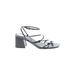 Marc Fisher Sandals: Gray Solid Shoes - Women's Size 10 - Open Toe