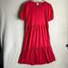 J. Crew Dresses | J Crew Dress Womens Medium Red Ruffle Tiered Midi Eyelet Puff Sleeve | Color: Red | Size: M