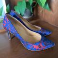 J. Crew Shoes | J. Crew Isabella Jaquard Pump- Great Condition | Color: Blue/Red | Size: 8.5