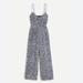 J. Crew Pants & Jumpsuits | J. Crew Tie-Front Wide Leg Jumpsuit In Navy Blue Floral Print Size 10 Euc | Color: Blue/White | Size: 10