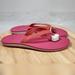 Coach Shoes | Coach Flip Flops Women Sz 10 B Rubber Pink Dahlia Logo Thong Sandals Beach | Color: Orange/Pink | Size: 10