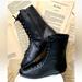 Free People Shoes | Free People Boxing Day Lace Up Flat Boot Black Leather Inside Zipper | Color: Black | Size: 9