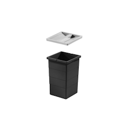 Hailo Inneneimer 1222509 schwarz 15 Liter 226 x 233 x 350 mm mit Deckel Image