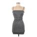 Blue Blush Casual Dress - Bodycon: Gray Marled Dresses - Women's Size Medium