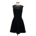 Susana Monaco Casual Dress - A-Line Crew Neck Sleeveless: Black Solid Dresses - New - Women's Size 4