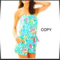 Lilly Pulitzer Other | Lilly Pulitzer Strapless Romper Or Cover-Up | Color: Blue/Pink | Size: Small