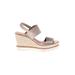 Gentle Souls Sandals: Slingback Wedge Bohemian Gray Print Shoes - Women's Size 7 - Open Toe