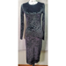 Michael Kors Dresses | Michael Kors Bodycon Dress Womens Small Black Velvet Long Sleeve Logo Round Neck | Color: Black | Size: S