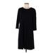 J.Jill Casual Dress - Shift: Black Solid Dresses - Women's Size Medium Tall