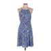 19 Cooper Casual Dress - A-Line: Blue Print Dresses - Women's Size Medium