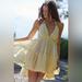 Free People Dresses | Free People 100 Degree Mini Halter Dress | Color: Cream/Yellow | Size: L