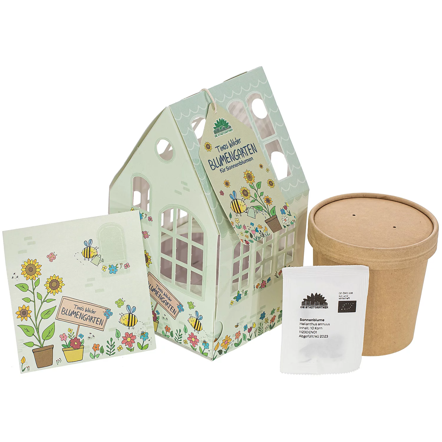 Gewächshäuschen Timos Wilder Blumen-Garten Image