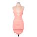 Tiger Mist Cocktail Dress - Mini Halter Sleeveless: Pink Solid Dresses - Women's Size Medium