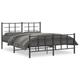 vidaXL Cadre de lit métal avec tête de lit/pied de lit noir 160x200 cm