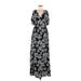 Thakoon Collective Casual Dress - A-Line V-Neck Short sleeves: Black Print Dresses - Women's Size 6