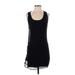 Elizabeth and James Casual Dress - Mini Scoop Neck Sleeveless: Black Print Dresses - Women's Size 4