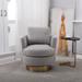 Teddy Swivel Barrel Chair,Accent Armchair,Reading Chairs for Bedroom Comfy,Round Barrel Chairs with Gold Stainless Steel Base