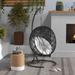 Outsunny Hanging Hammock Chair Stand with Round Base, C Hanging Stand Frame for Hammock Chair, Egg Cahir