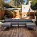 6-Pieces Modern Patio Sofa Furniture, Outdoor Aluminum Conversation Set Sectional Sofa with 5.9" Cushions for Garden, Grey