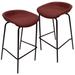 LeisureMod Servos Barstool with Faux Leather Seat and Iron Frame Set of 2