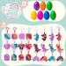 24Pcs Prefilled Easter Eggs with Pop Keychain