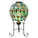 Solar 10" Peacock Feather Mosaic Gazing Globe w/Metal Stand