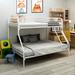 LAFUYSO 56.3"Wide Heavy Duty Twin-Over-Full Bunk Bed, Easy Assembly w/ Enhanced Upper-Level Guardrail in White | Wayfair W84041890-White