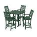 POLYWOOD® Martha Stewart Square 4 - Person 37.5" L Outdoor Restaurant Standing Height Table Set Plastic in Green | 37.5 W x 37.63 D in | Wayfair