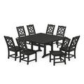 POLYWOOD® Martha Stewart Square 8 - Person 5905" L Outdoor Restaurant Dining Set Plastic in Black | 5905 W x 59.38 D in | Wayfair PWS1620-1-BL