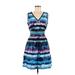 Simply Vera Vera Wang Casual Dress: Blue Tie-dye Dresses - Women's Size Medium