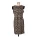 Anne Klein Casual Dress - Sheath: Brown Animal Print Dresses - New - Women's Size 12