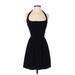 Heat Swimwear Casual Dress - A-Line Halter Sleeveless: Black Solid Dresses - Women's Size Small