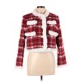 Coat: Short Red Plaid Jackets & Outerwear - Women's Size Large