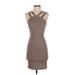 Oh My Love London Cocktail Dress - Bodycon: Gray Solid Dresses - Women's Size 2X-Small