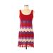 Bebe Casual Dress - Mini Scoop Neck Sleeveless: Red Chevron Dresses - Women's Size Medium